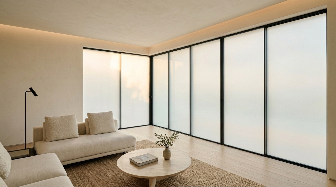 Frosted smart glass state